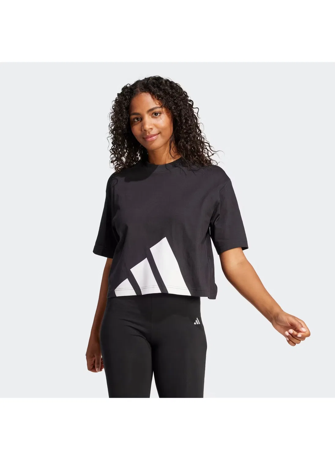 Футболка оверсайз с большим логотипом Adidas, черный