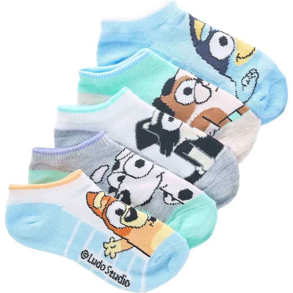 Набор из 5 детских синих носков-невидимок Bluey, Bluey Assorted
