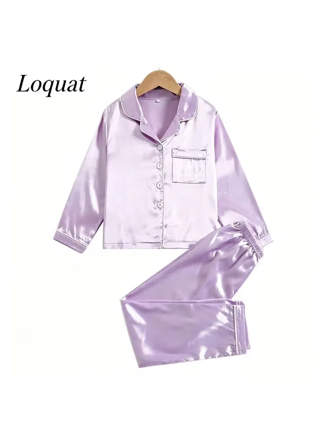 Комплект пижам с длинным рукавом, 2 предмета, Loquat, фиолетовый
