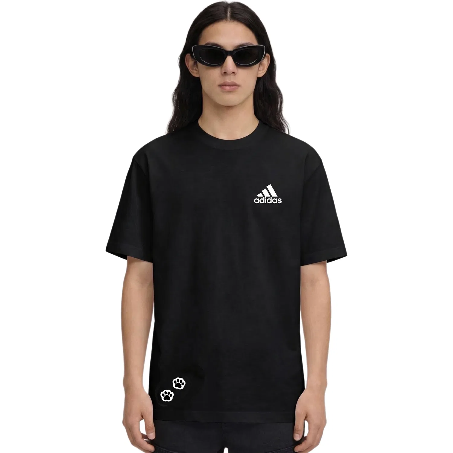 Футболка с круглым вырезом, умеренно прямой крой, Adidas, Black Brown — фото 4