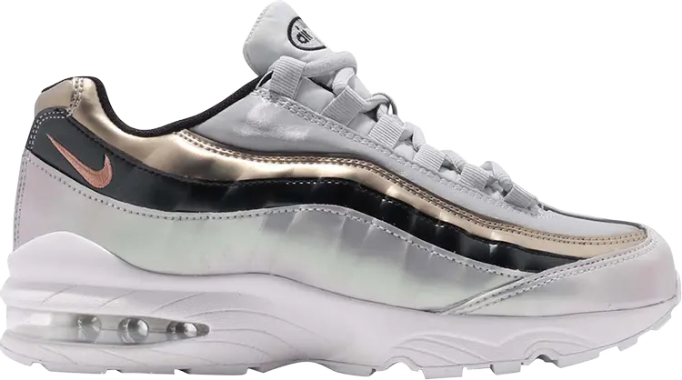 

Кроссовки Nike Air Max 95 SE GS 'Metallic Red Bronze', серебряный