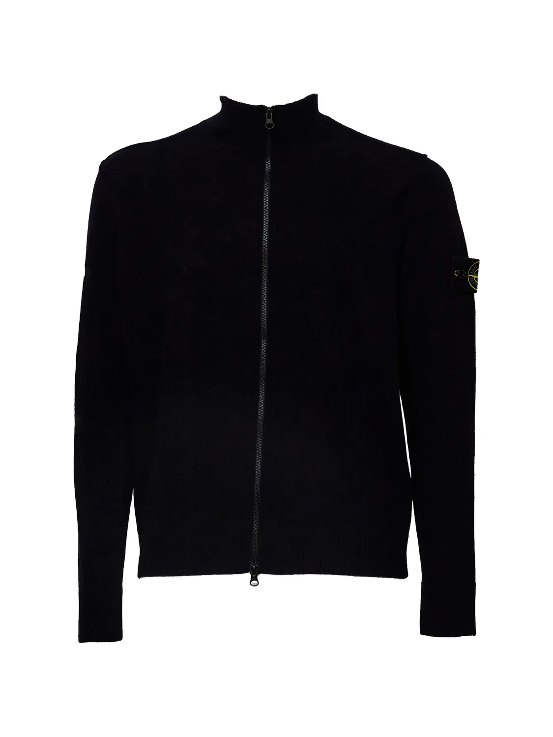 Кардиган на молнии из шерсти Stone Island, черный