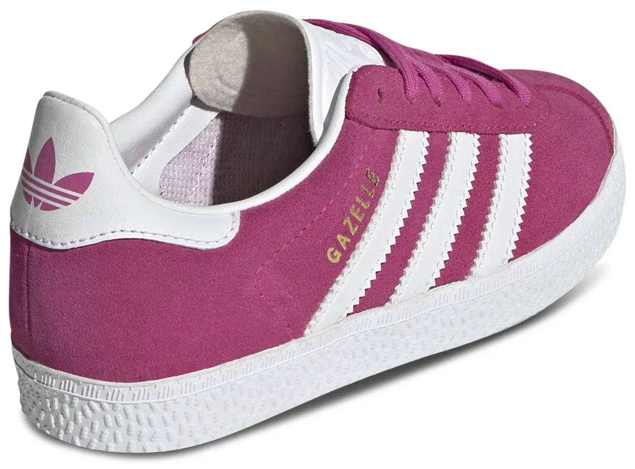 Кеды для девочек Gazelle Adidas, цвет Semi Lucid Fuchsia/White/Gold Metallic — фото 3