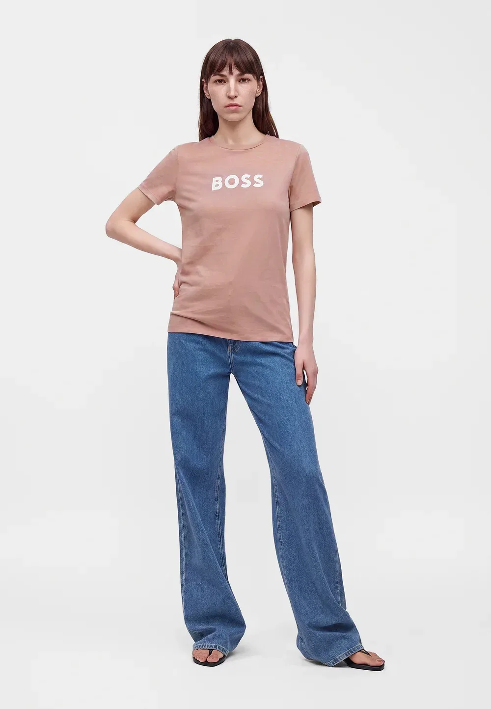 Футболка с ярким принтом Boss, Open Pink — фото 2