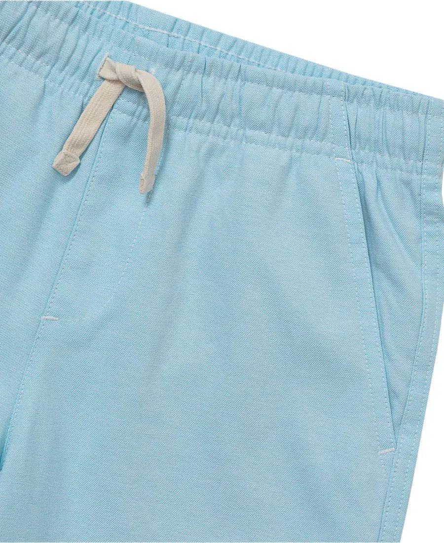 Шорты на резинке с утяжкой, хлопковые, Big Boys Husky Oxford Pull On Shorts Lands' End, Crystal Blue — фото 3