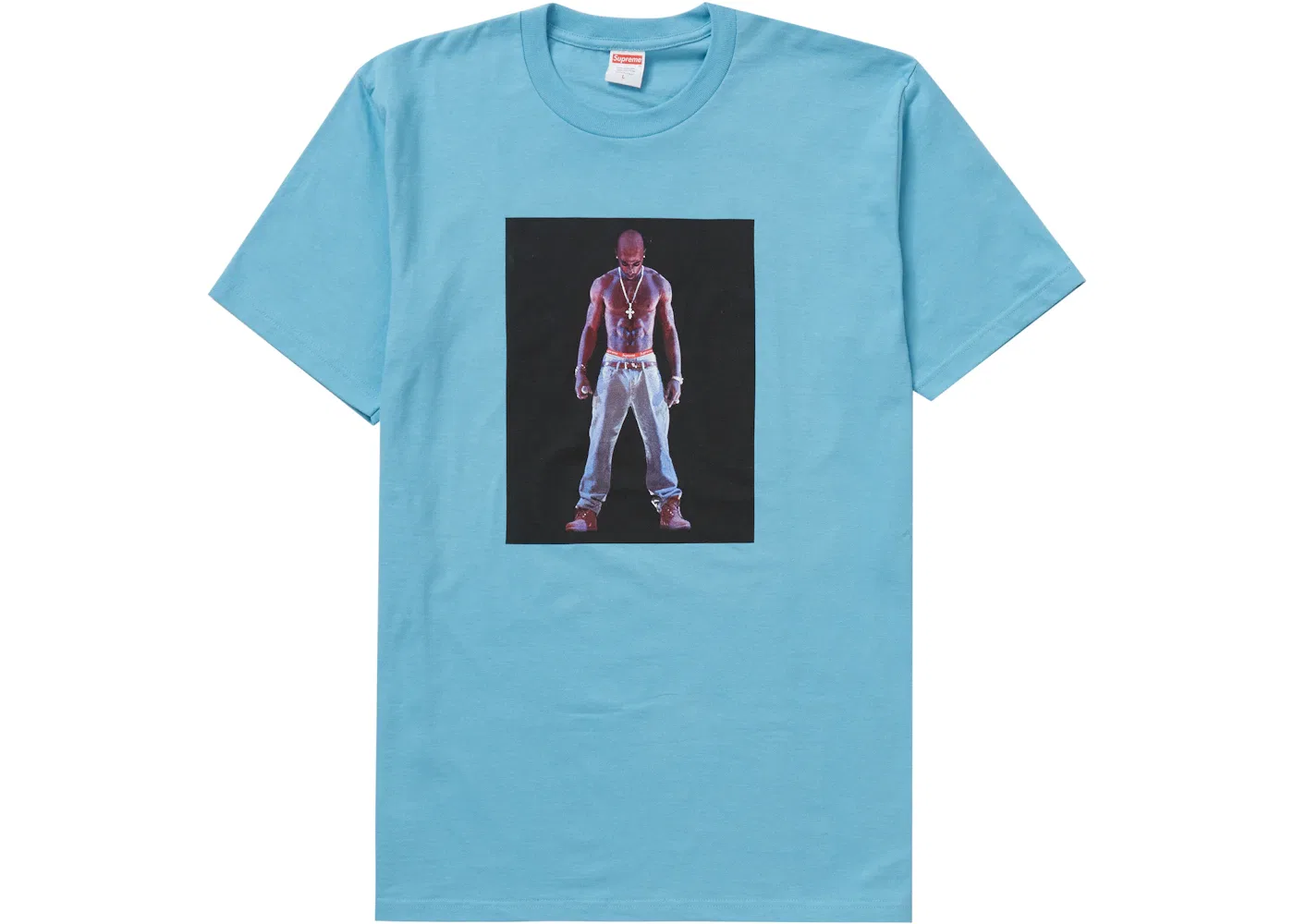Мужская футболка с принтом Supreme Tupac Hologram Tee, Light Slate