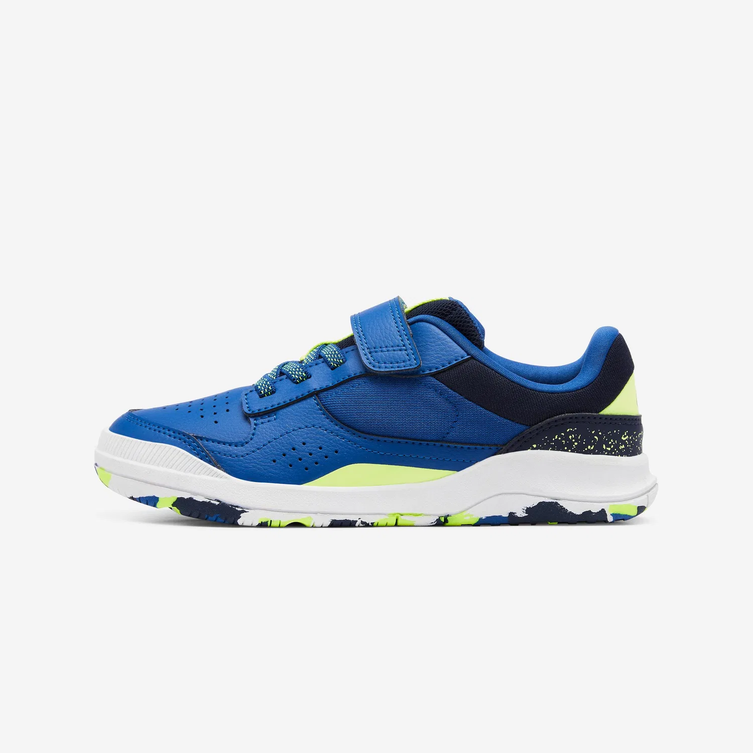 Детские кроссовки с липучкой Playventure Yard Decathlon, Jeansblau Fluoreszierendes Hellgelb Stahlblau