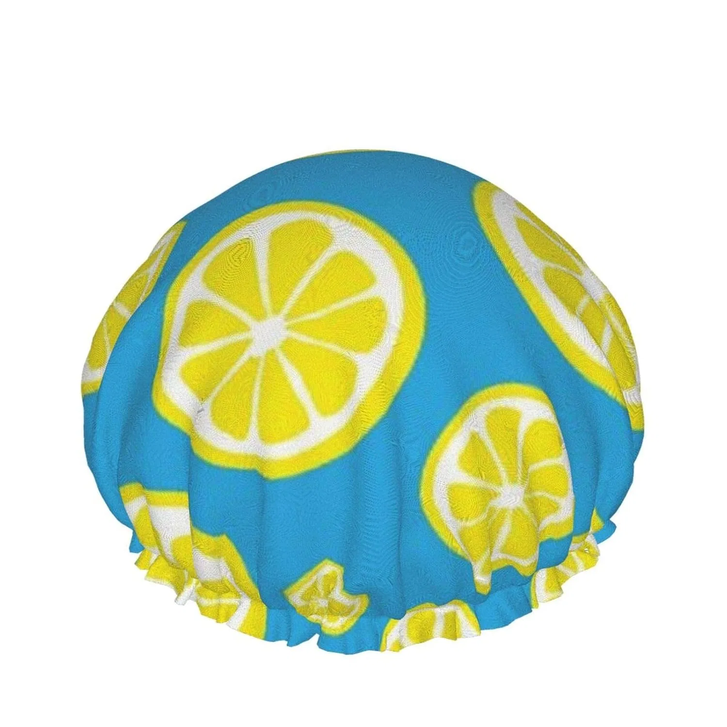 Шапочка для душа Lemon Food and Drink, двуслойная, водонепроницаемая, Ksodgun, 27x11 см