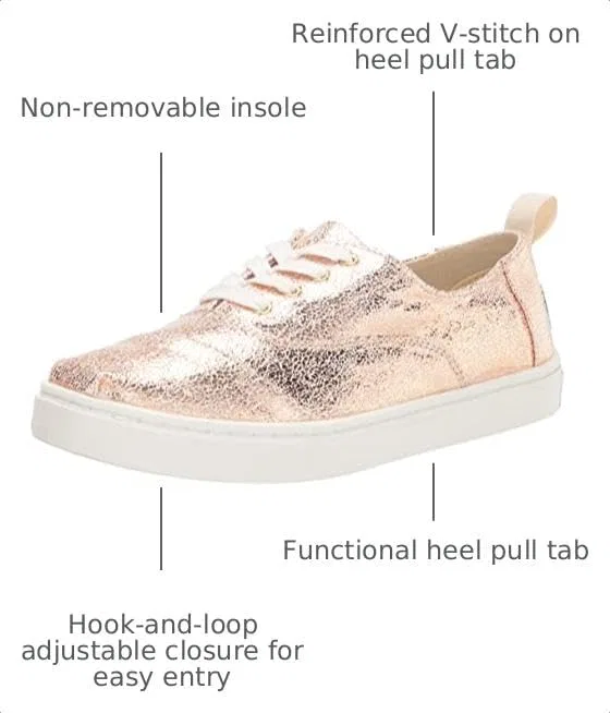 Детские кеды Cordones Cupsole TOMS, Gold Crackle Foil — фото 2