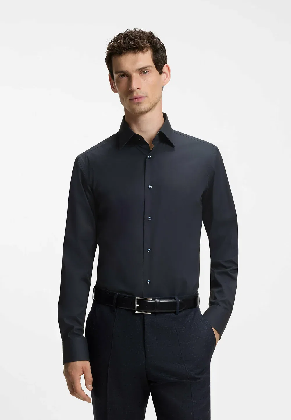 H-Joe-K-C3-263 - формальная рубашка Boss, Dark Blue Four