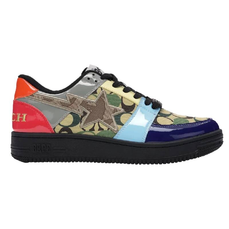 

Кроссовки Bape Coach x Bapesta Low, разноцветный, Серый, Кроссовки Bape Coach x Bapesta Low, разноцветный