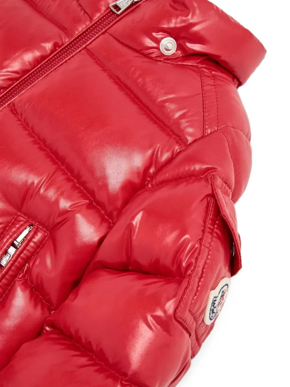 Набивная куртка с капюшоном Maya Moncler Enfant, красный — фото 4