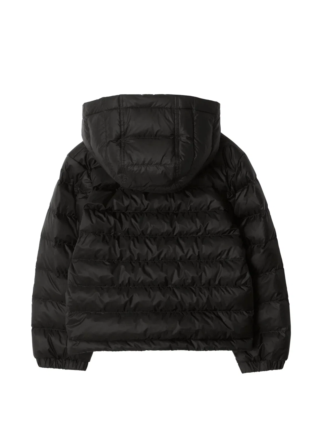 Пуховая куртка с капюшоном в клетку Burberry Kids, черный — фото 2