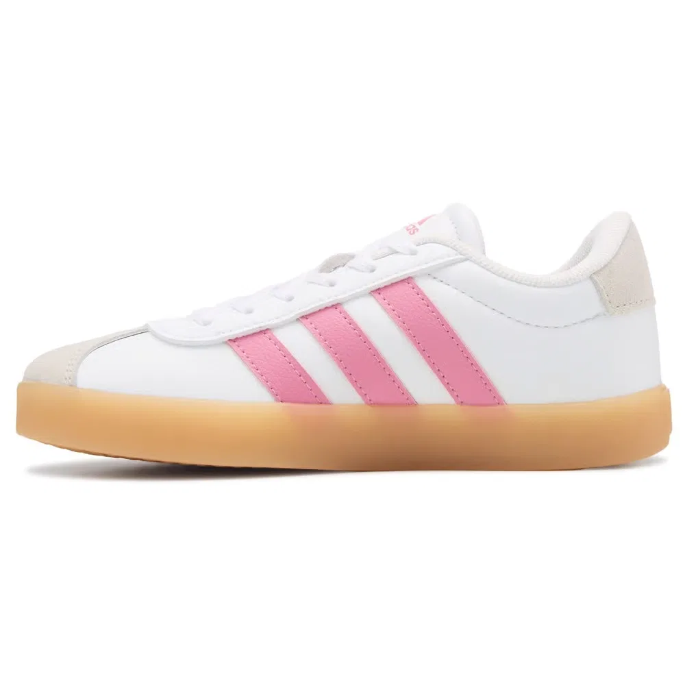 Детские кроссовки VL Court 3.0 Adidas, White/Pink/Gum — фото 3