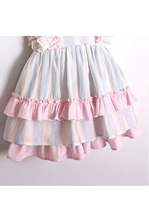 Детское платье для девочек с воланами Festive Colorful Dress Alvadonna, Pink — фото 4