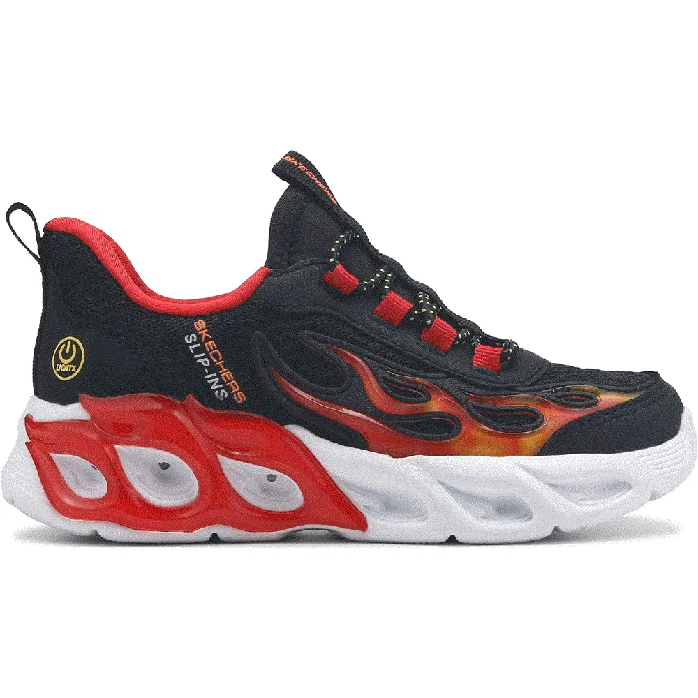 Детские кроссовки Thermo Flash 2.0 со светящейся подошвой Skechers, Black/Red — фото 2