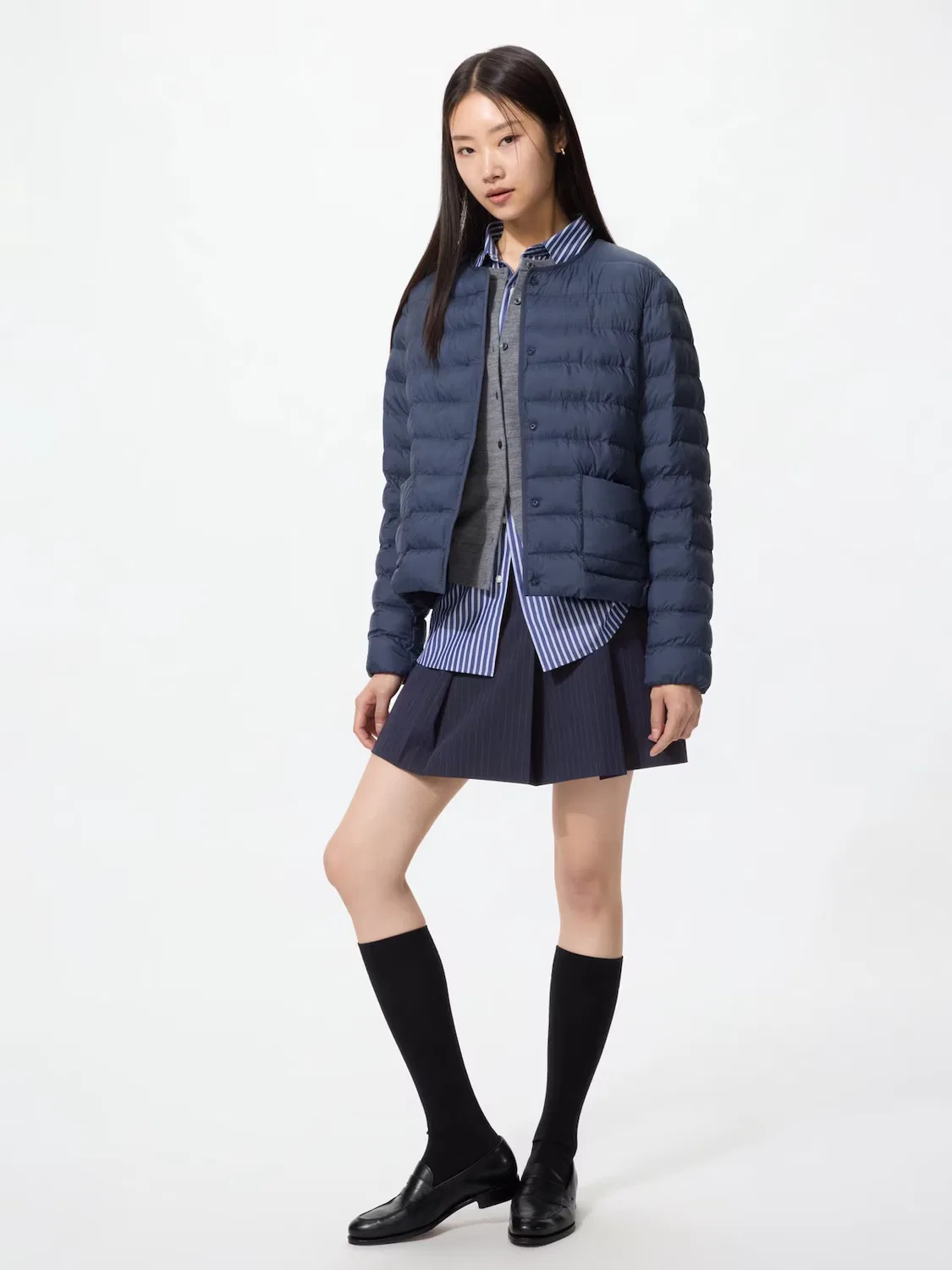 Куртка Pufftech Uniqlo, компактная пуховая куртка, темно-синий — фото 2