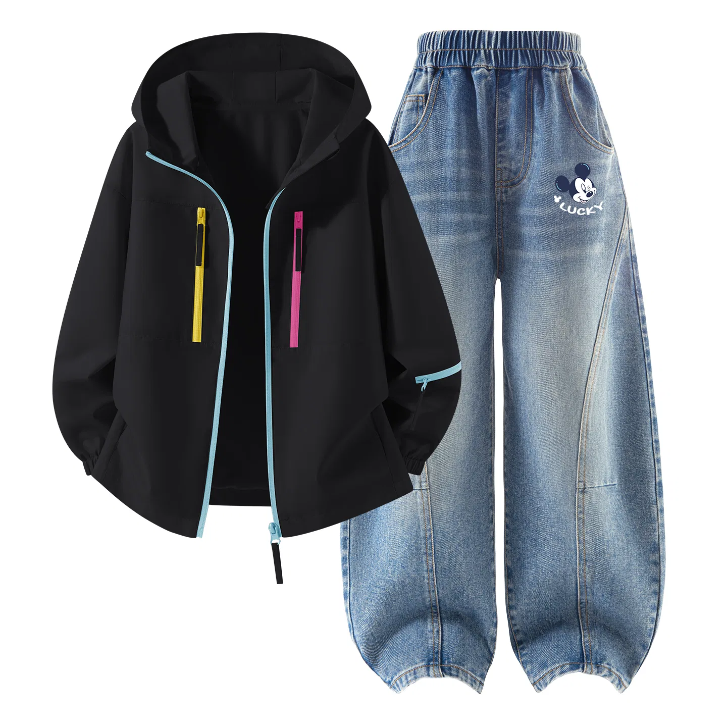 Детский спортивный костюм с капюшоном K, бренд Disney, Pure Ink Black+Denim Light Blue