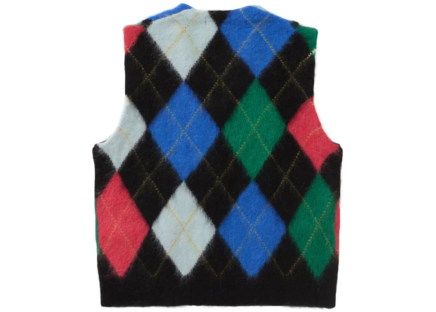 Мужской жилет с принтом Supreme Brushed Argyle Zip Up Vest, Black — фото 2