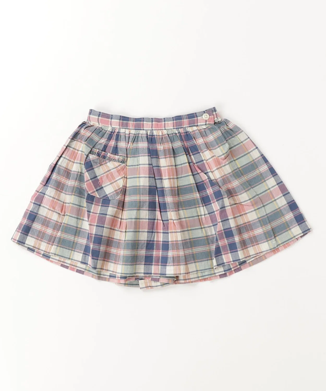 Детская юбка-шорты хлопковая в клетку с запахом Polo Ralph Lauren Childrenswear, Multi — фото 4