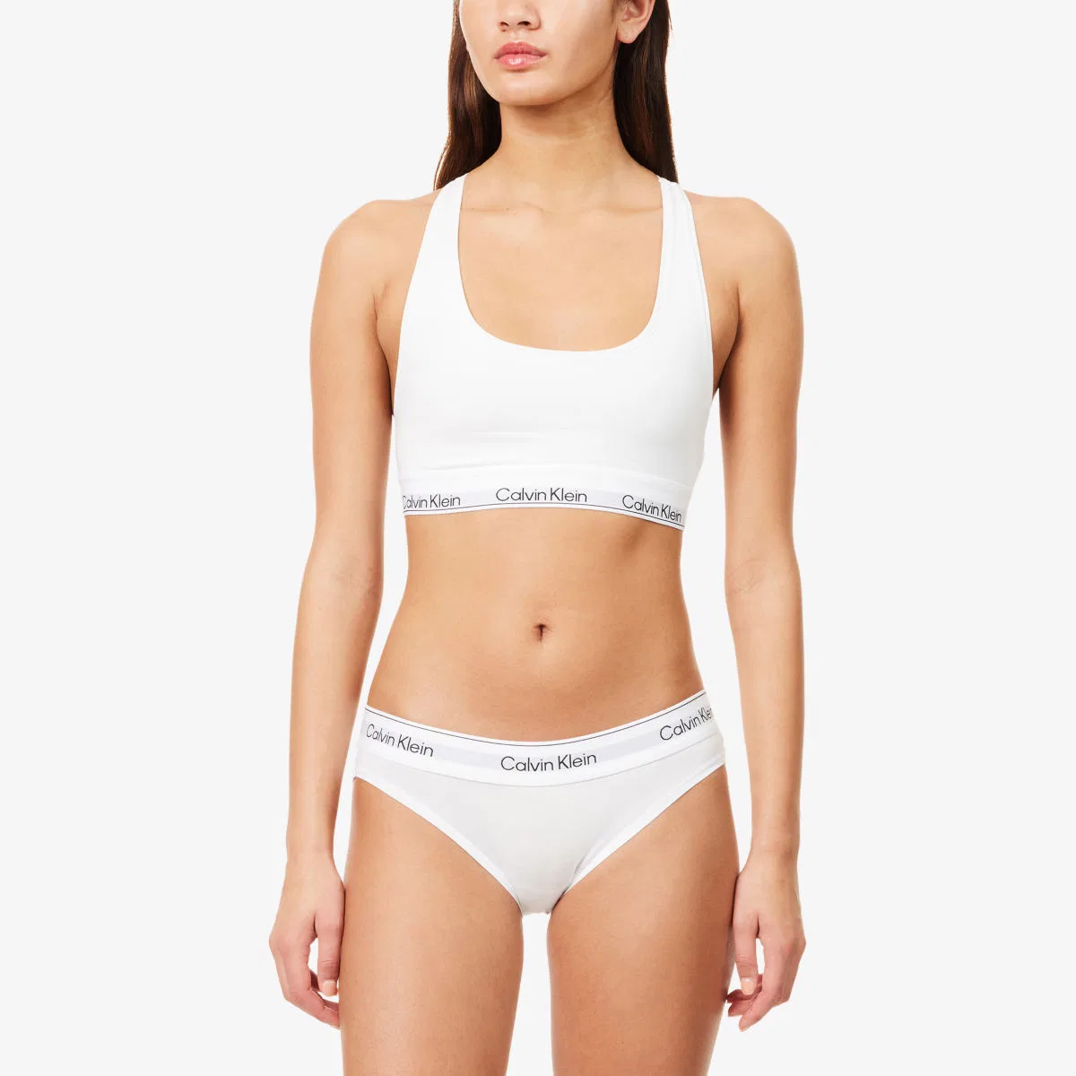 Бралетт из смеси хлопка и модала от бренда Icon Calvin Klein, белый — фото 2