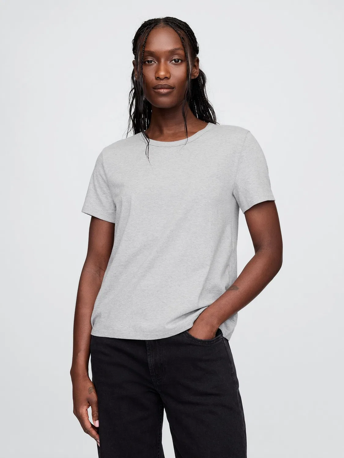 Футболка с круглым вырезом Vintage Soft Gap, светло-серый