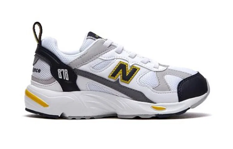 Детские кроссовки с кожаными вставками New Balance 878, White Gray — фото 4