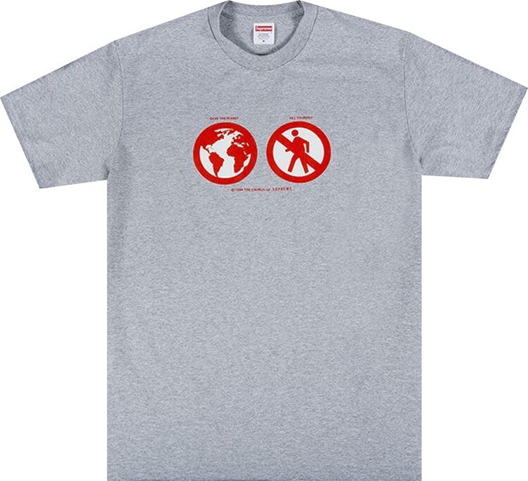 

Футболка Supreme Save The Planet Tee 'Heather Grey', серый