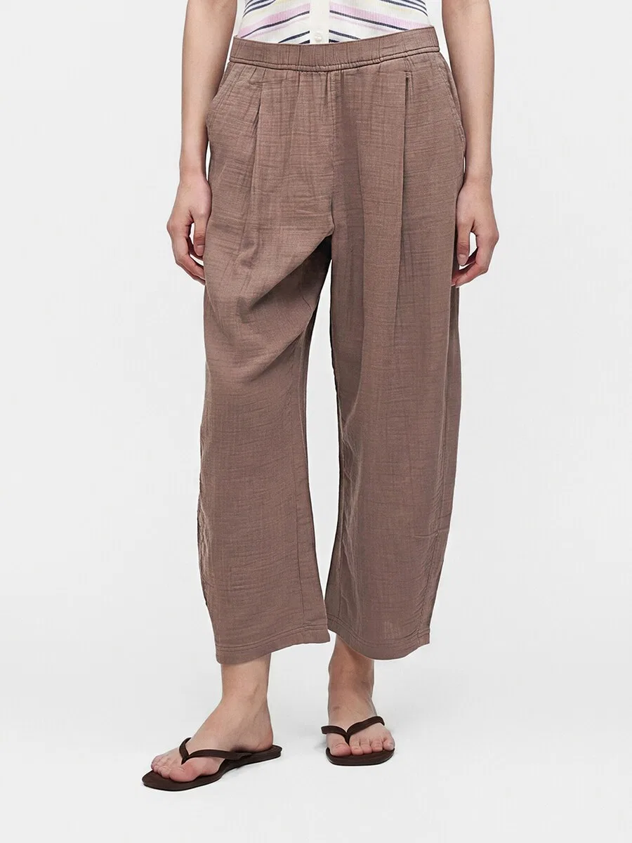 Брюки GAP Barrel Pleat-Front цвета мокко — фото 2