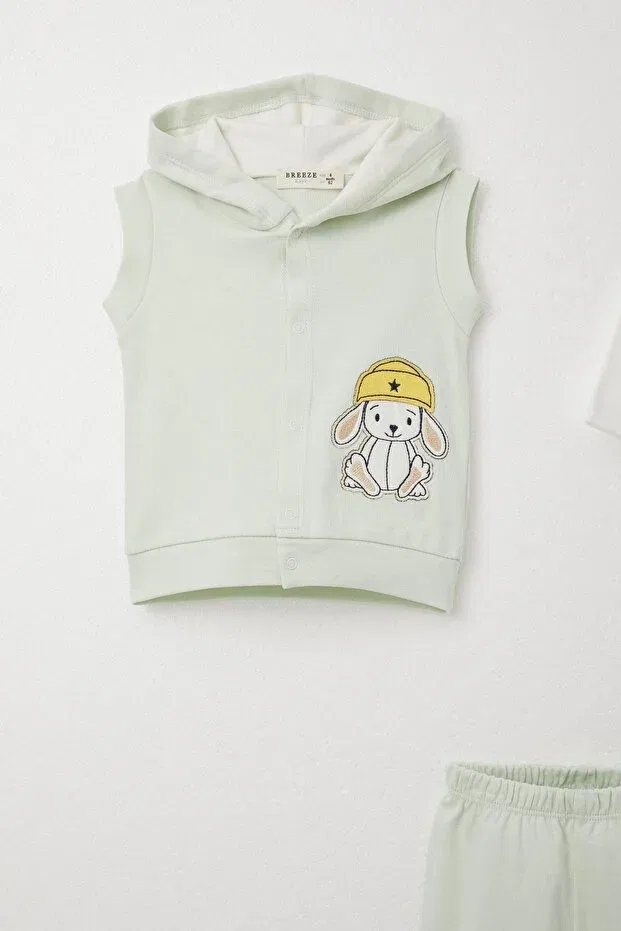 Детский комплект боди для мальчиков с принтом Sportswear Breeze, Water Green — фото 3