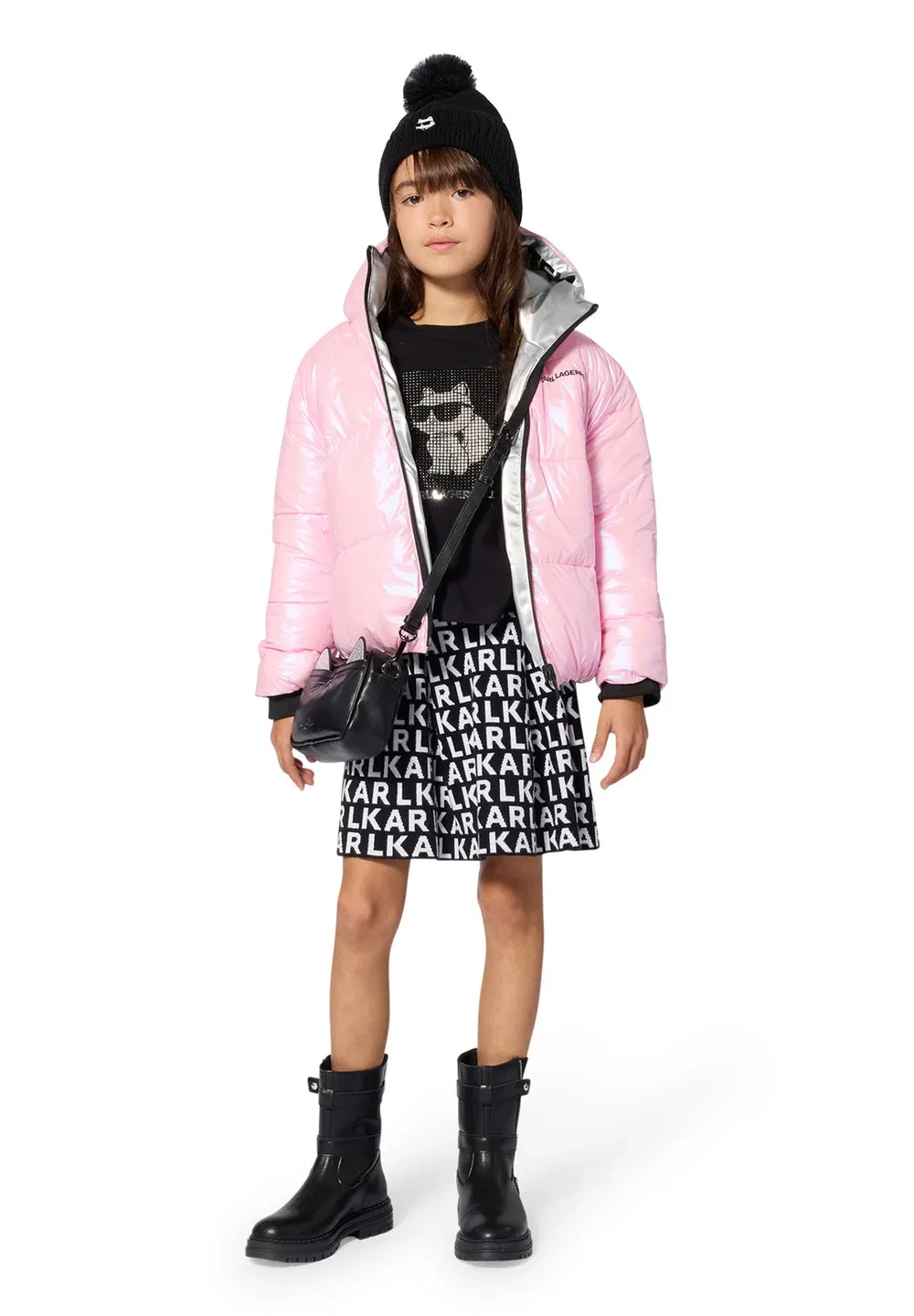 Юбка-Платье А-силуэта Karl Lagerfeld Kids, Noir Blanc