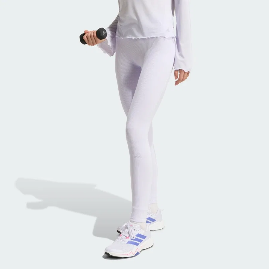 Леггинсы с высокой посадкой All Me Rib adidas, Черный