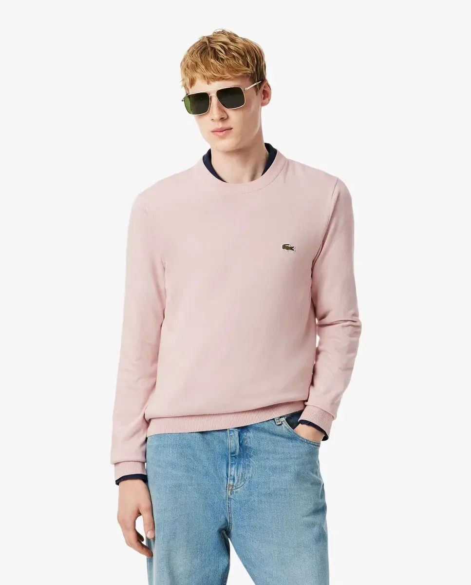 Мужской джемпер из хлопка с круглым вырезом Lacoste, Rosa Claro