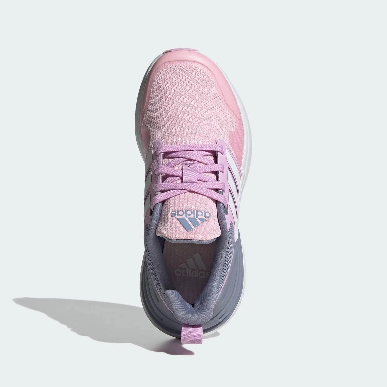 Детские кроссовки для мальчиков с принтом Rapidasport Bounce Lace Shoes Adidas, Clear Pink Cloud White Bliss Lilac — фото 3