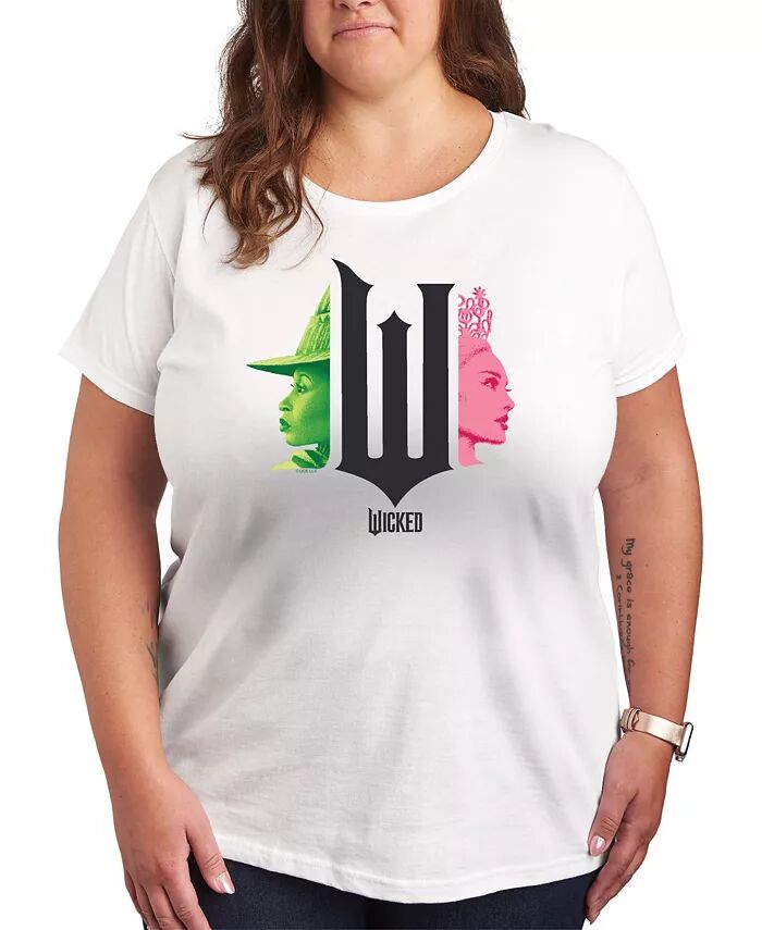 

Футболка большого размера Wicked Elphaba Glinda с рисунком Hybrid Apparel, белый