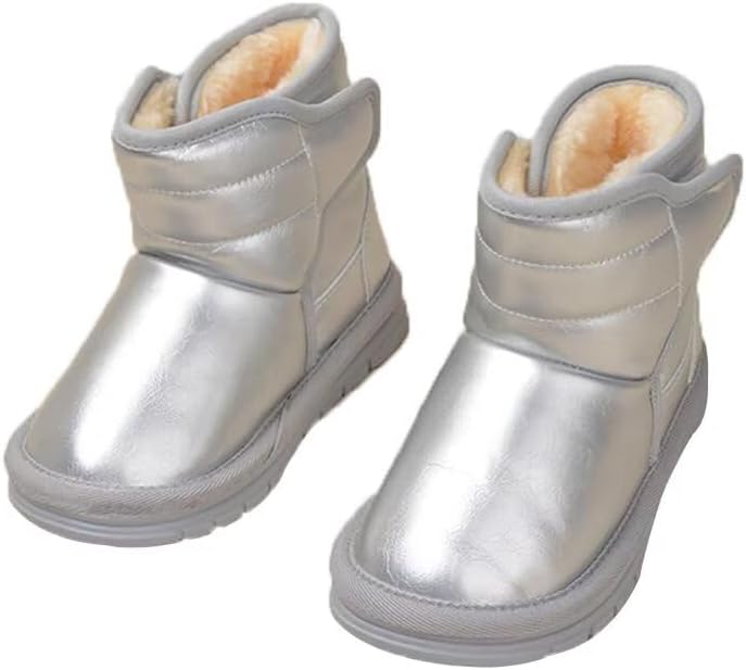 

Водонепроницаемые теплые зимние ботинки для мальчиков и девочек для прогулок на снегу и активного отдыха на улице Zonkacen, Silver