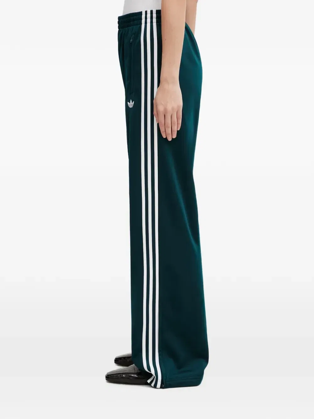 Полосатые брюки с логотипом Adidas, зеленый — фото 3