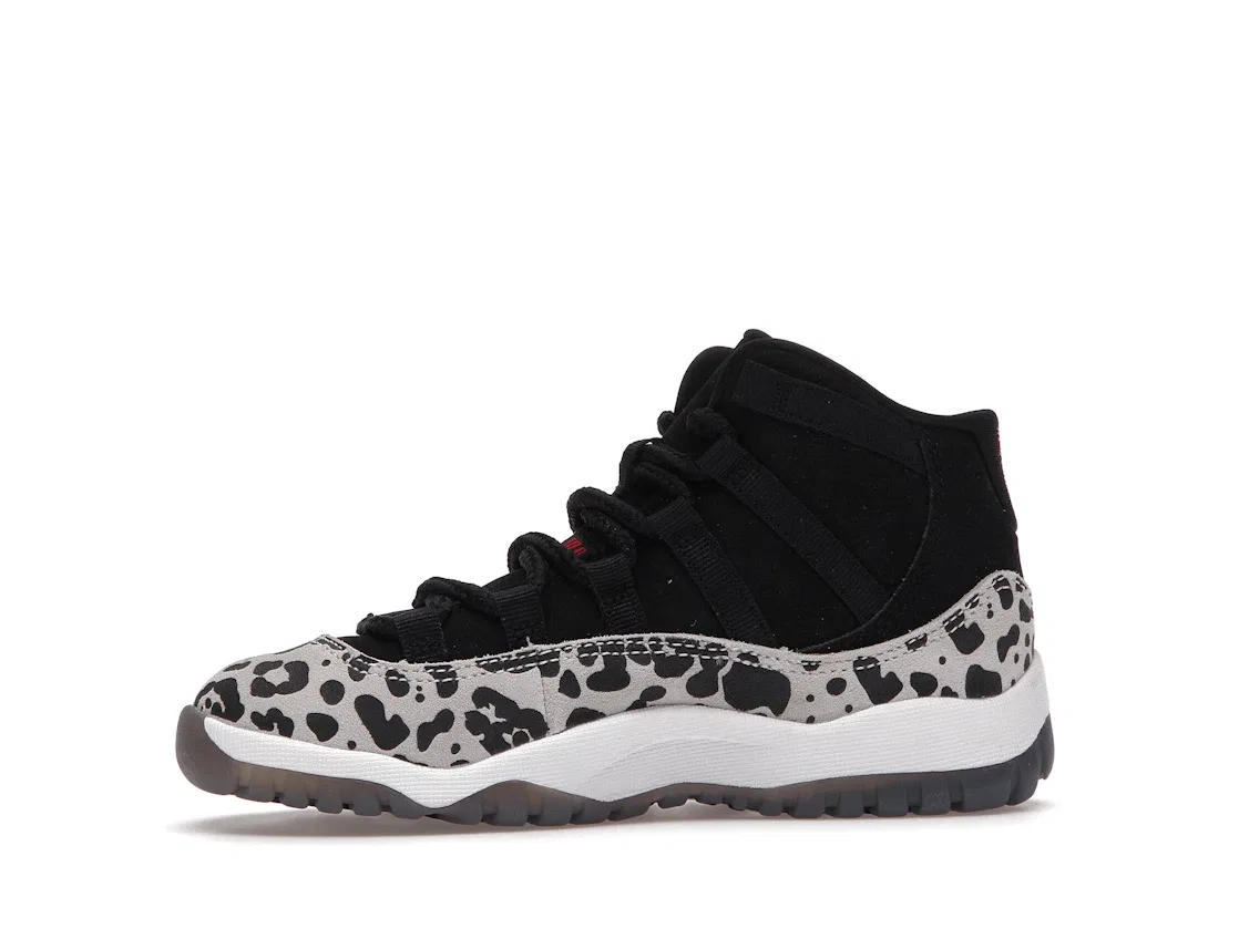 Детские кроссовки с принтом Jordan 11 Retro Animal Instinct Jordan, Black/Red-Sail-White — фото 3