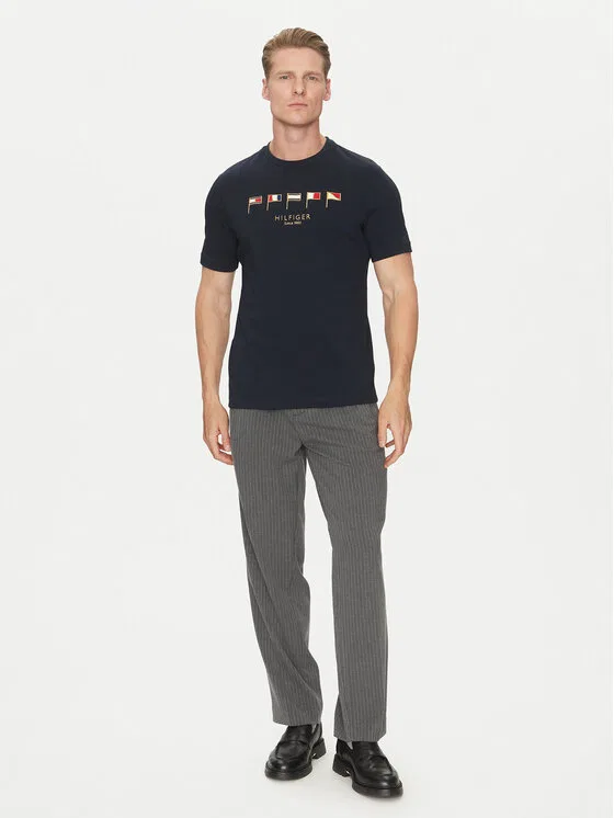 Футболка regular fit Multi Flags Tommy Hilfiger, темно-синий — фото 2