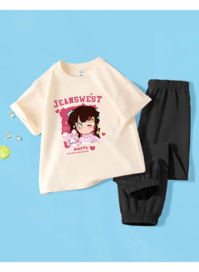 Jeanswest Комплект детский с коротким рукавом и брюками от комаров, абрикосовый