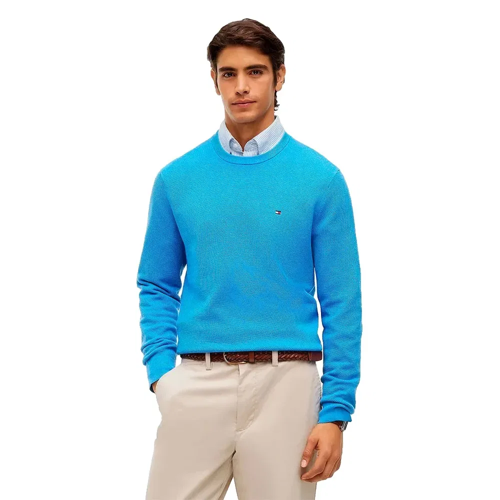 Мужской свитер с фактурным узором Tommy hilfiger, Blue