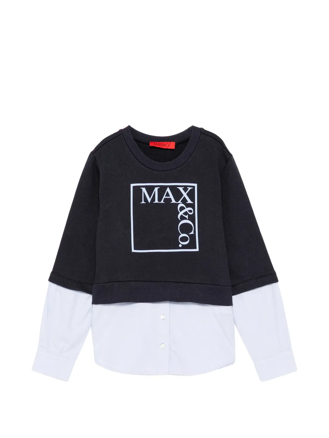 Многослойный свитер с логотипом Max&Co. Kids, синий