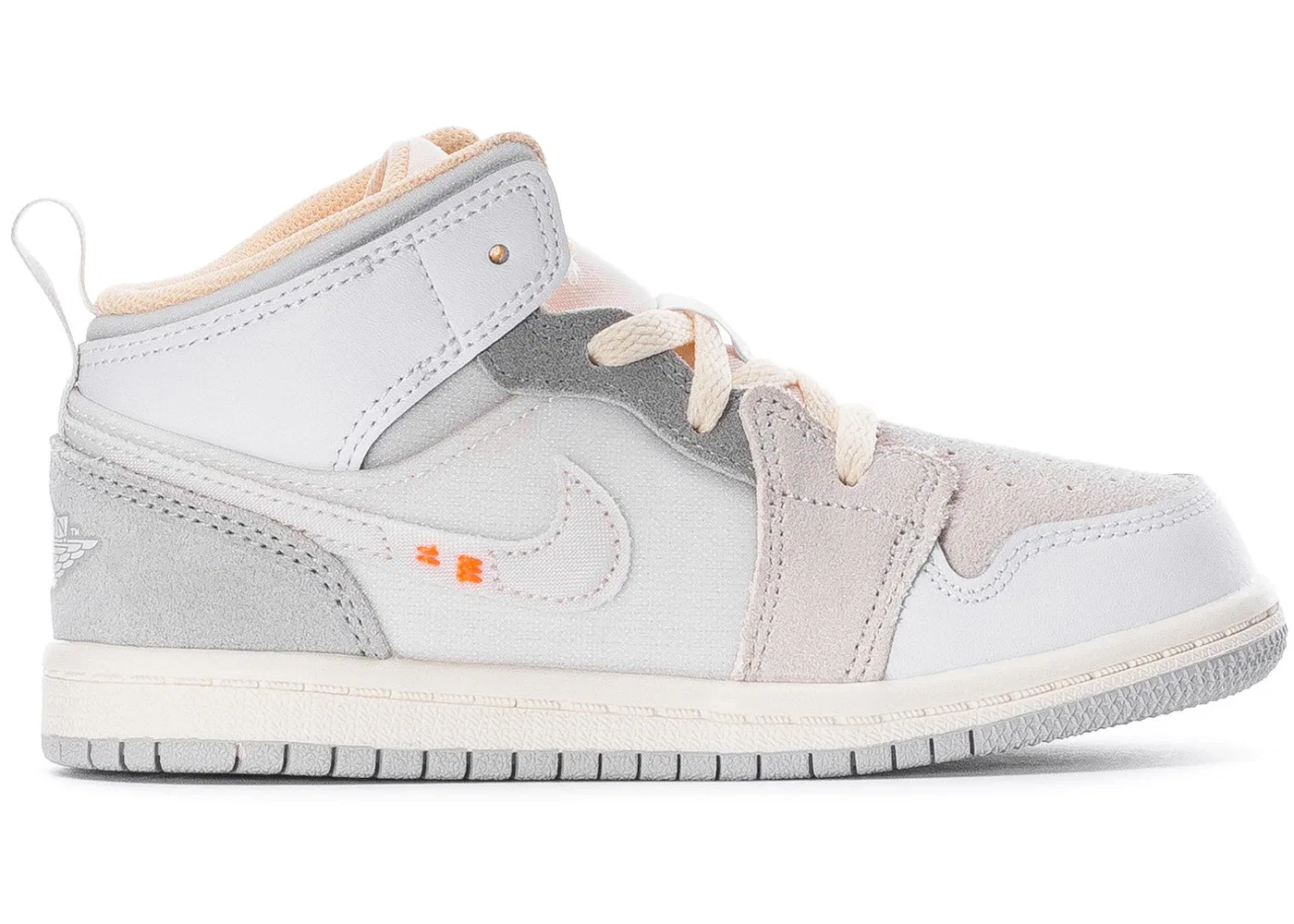 Детские кроссовки Lifestyle Jordan 1 Mid SE Craft Craft Inside Out White Grey Jordan, White/Phantom/Sail/Neutral Grey