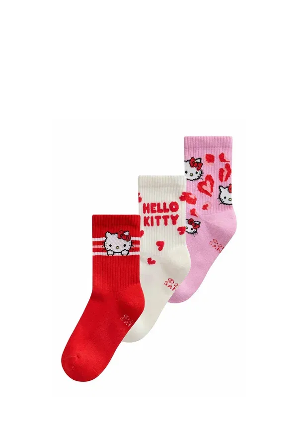 Носки 3 пары Hello Kitty Next pink, red and white, белый/красный/розовый