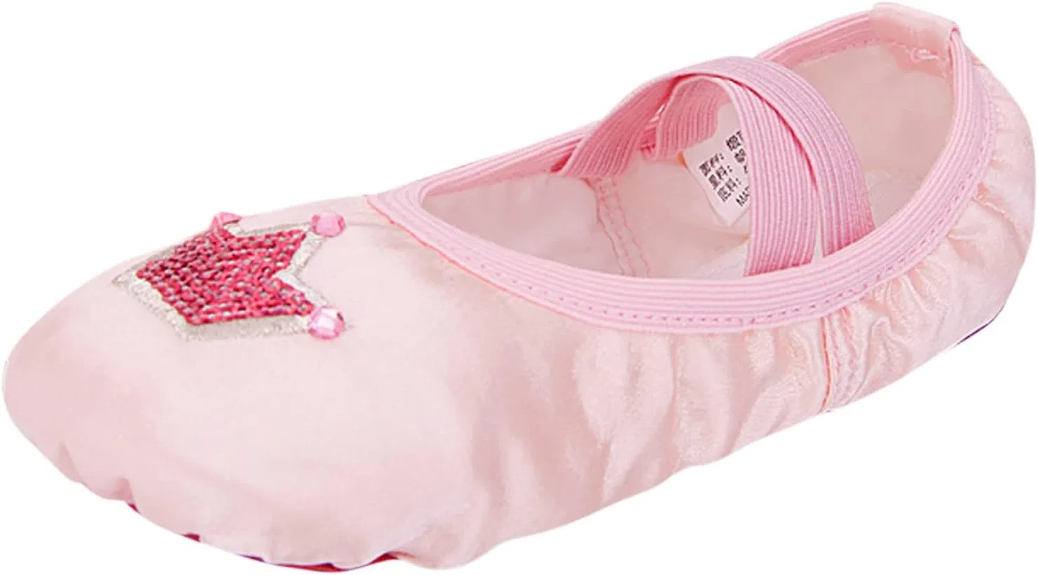 Детские балетки для девочек с принтом Performance Satin Dance Practice Slippers Split Sole Soft Leather Flat Yoga Gymnastics Shoes, Rose Gold