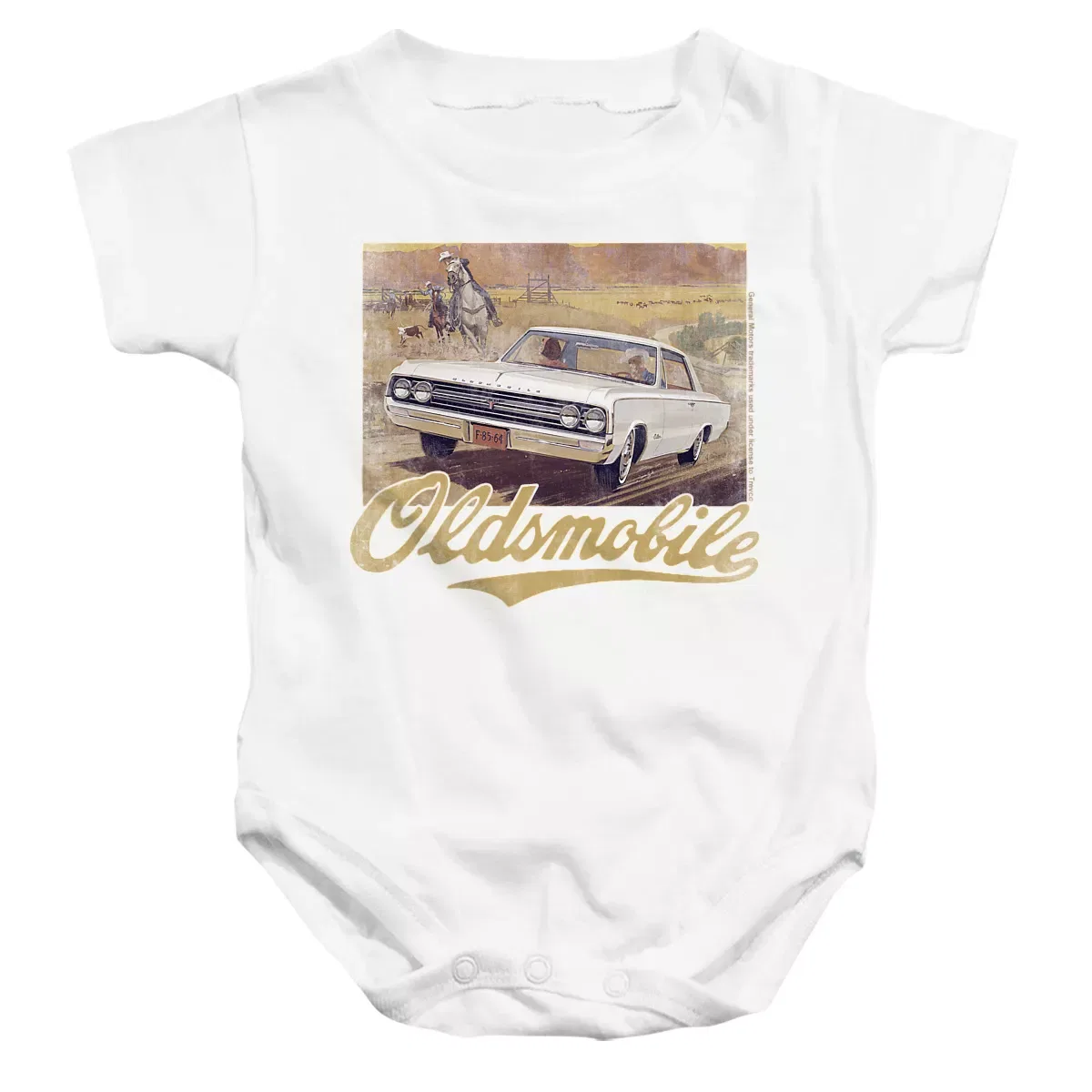 Детский боди-комбинезон с коротким рукавом Oldsmobile Western LOGOVISION, White
