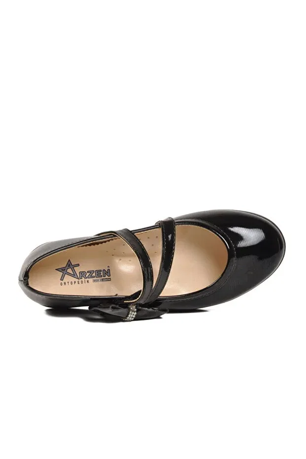 Детские балетки для девочек с ортопедической стелькой Ayakmod, Black Patent Leather — фото 4