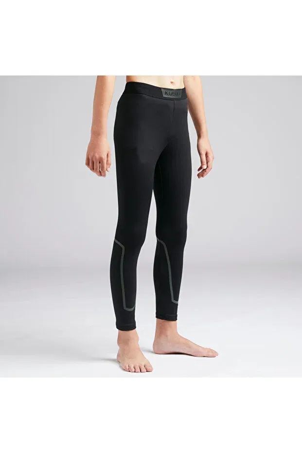 Детские лосины для девочек с длинным рукавом Keepconfort 100 Decathlon, Black — фото 4