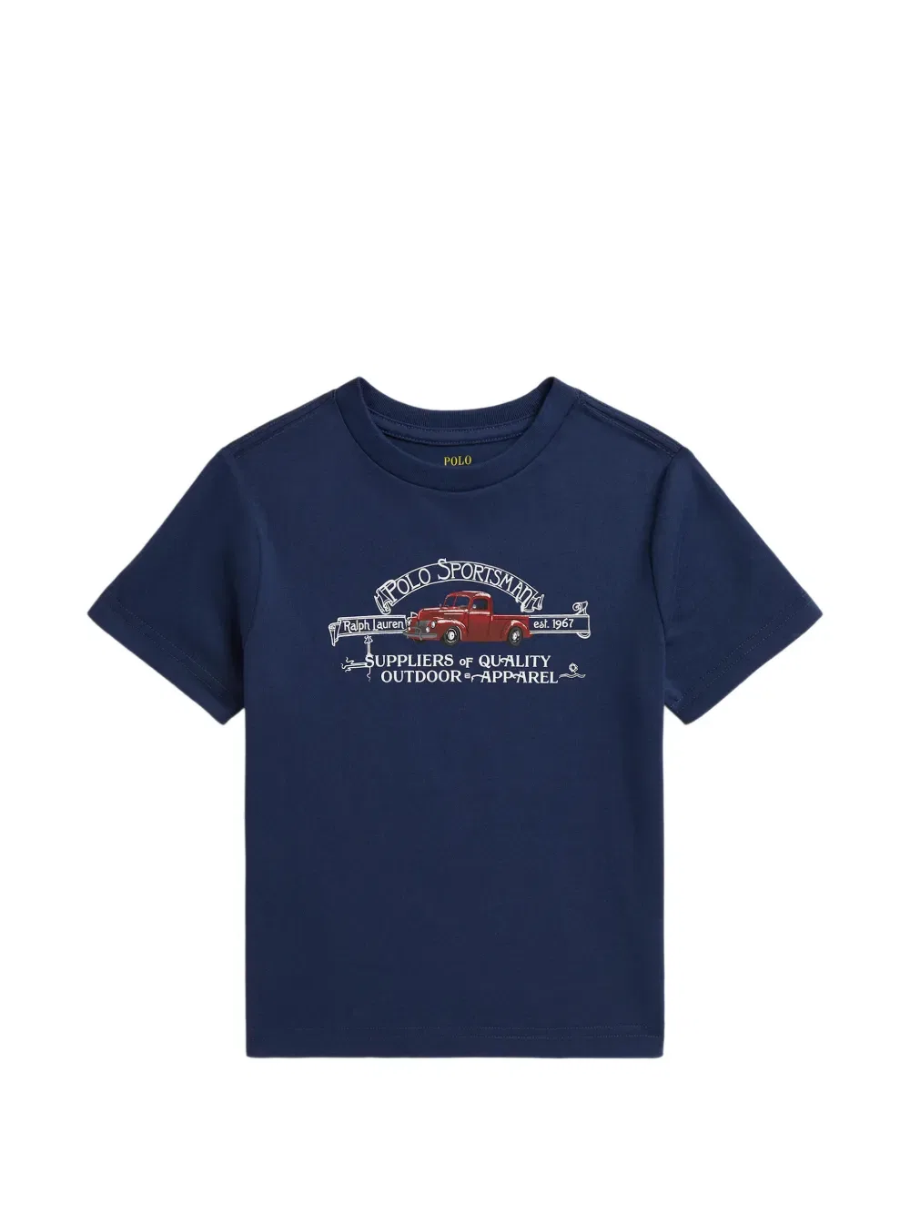 Футболка с принтом Polo Ralph Lauren Kids, темно-синий