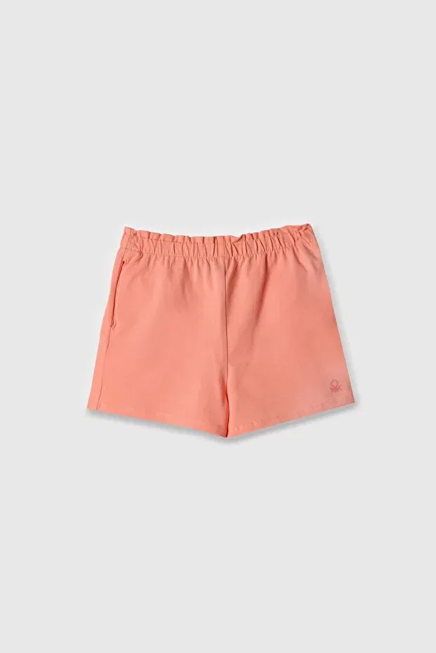 Детские шорты для девочек хлопковые Benetton, Powder — фото 2
